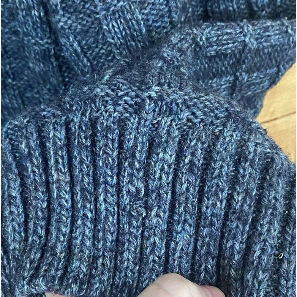 Vtg Westbury Alpaca Sweater Blue Mens Large Grandpa Academia Made in Switzerland